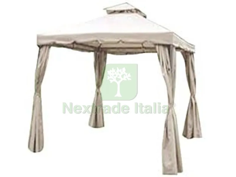 Gazebo in Metallo con Chiusure Laterali - dimensioni mt.3x3x2,6/2h. - colore beige — Gazebo e strutture giardino — rif. FERX.FER157070 Gazebo in Metallo con Chiusure Laterali - dimensioni mt.3x3x2,6/2h. - colore beige — Gazebo e strutture giardino — rif. FERX.FER157070