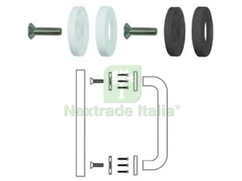 4PZ ROSONE DI FISSAGGIO SINGOLO PER MANIGLIONI IN NYLON - ? mm.70 in nylon per maniglione colore bianco — Maniglie e pomelli — rif. FERX.FER157834