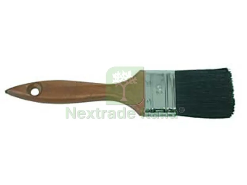 12PZ PENNELLESSE SETOLA NERA MANICO LEGNO - mm.60x14x59 — Pennelli e rulli — rif. FERX.FER158428