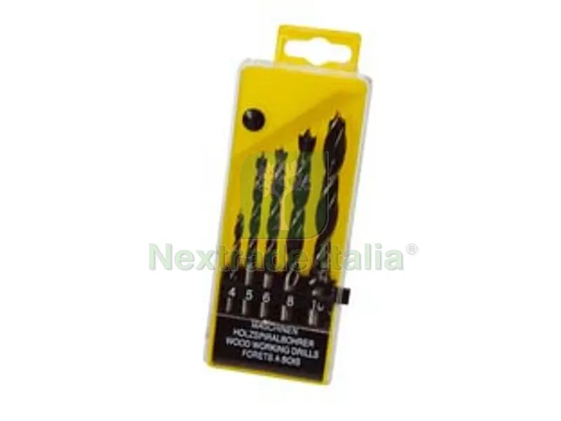 PUNTE PER LEGNO IN SET DA 5 PEZZI in cassetta di plastica; contiene 5 punte per legno: ? mm.4-5-6-8-10 — Casalinghi e organizzazione — rif. FERX.FER159029 PUNTE PER LEGNO IN SET DA 5 PEZZI in cassetta di plastica; contiene 5 punte per legno: ? mm.4-5-6-8-10 — Casalinghi e organizzazione — rif. FERX.FER159029