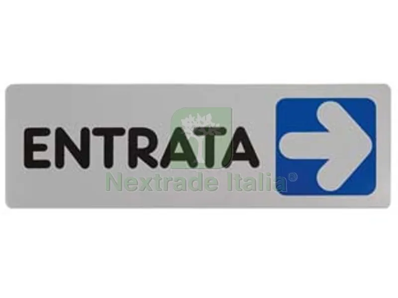 10PZ Targhetta Adesiva "entrata" (freccia a Destra) - cm.15X5h. — Protezione piante e sementi — rif. FERX.FER161060