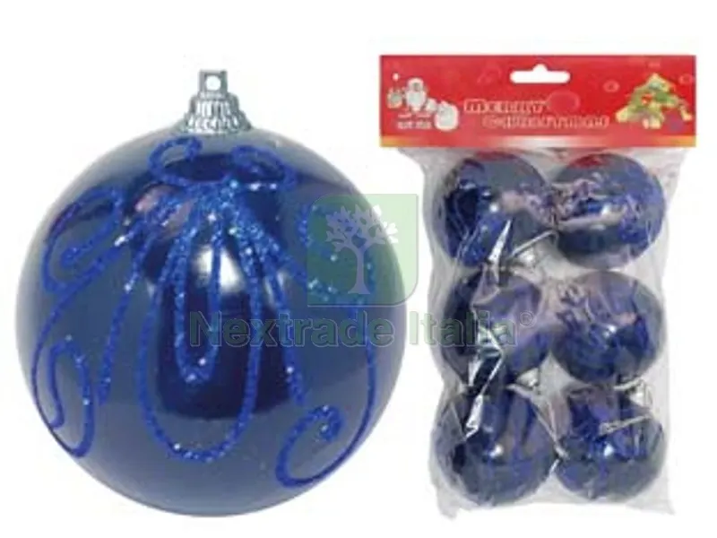 Sfere in Plastica Satinata Colore Blu - mm.80 in conf. da pz.6 — Casalinghi e organizzazione — rif. FERX.FER162722