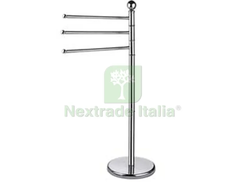 PORTA ASCIUGAMANI A PIANTANA IN ACCIAIO INOX - base ? cm.29 - altezza totale cm.90 — Accessori bagno — rif. FERX.FER164177 PORTA ASCIUGAMANI A PIANTANA IN ACCIAIO INOX - base ? cm.29 - altezza totale cm.90 — Accessori bagno — rif. FERX.FER164177