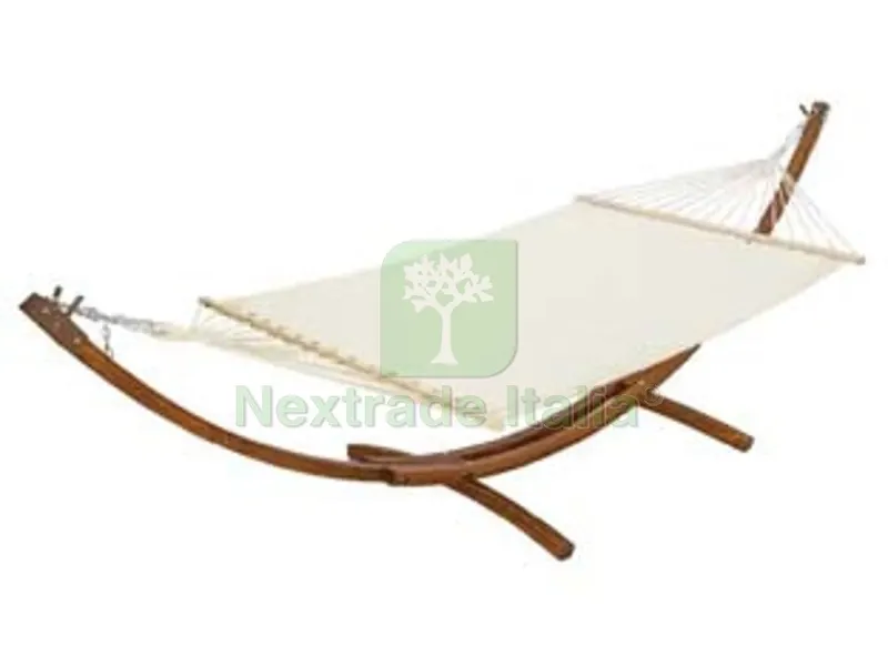 Amaca Tipo Lusso con Struttura in Legno - cm.450x98x149h. — Tempo libero outdoor — rif. FERX.FER164979 Amaca Tipo Lusso con Struttura in Legno - cm.450x98x149h. — Tempo libero outdoor — rif. FERX.FER164979