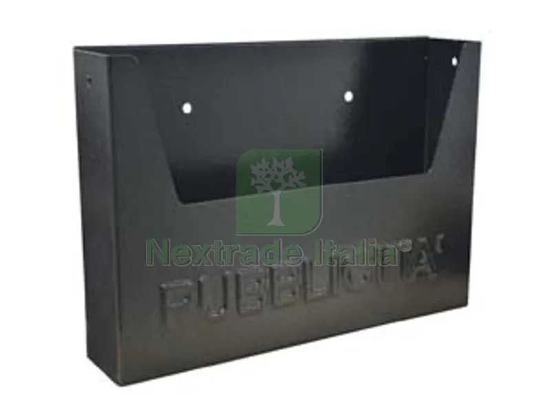 CASSETTA RACCOGLI PUBBLICITA' IN METALLO cm.34x8x25,5h. colore nero in lamiera elettrozincata adatta per contenere reclame destinazione interni/esterni in lamiera elettrozincata adatta per co — Casalinghi e organizzazione — rif. FERX.FER166218 CASSETTA RACCOGLI PUBBLICITA' IN METALLO cm.34x8x25,5h. colore nero in lamiera elettrozincata adatta per contenere reclame destinazione interni/esterni in lamiera elettrozincata adatta per co — Casalinghi e organizzazione — rif. FERX.FER166218