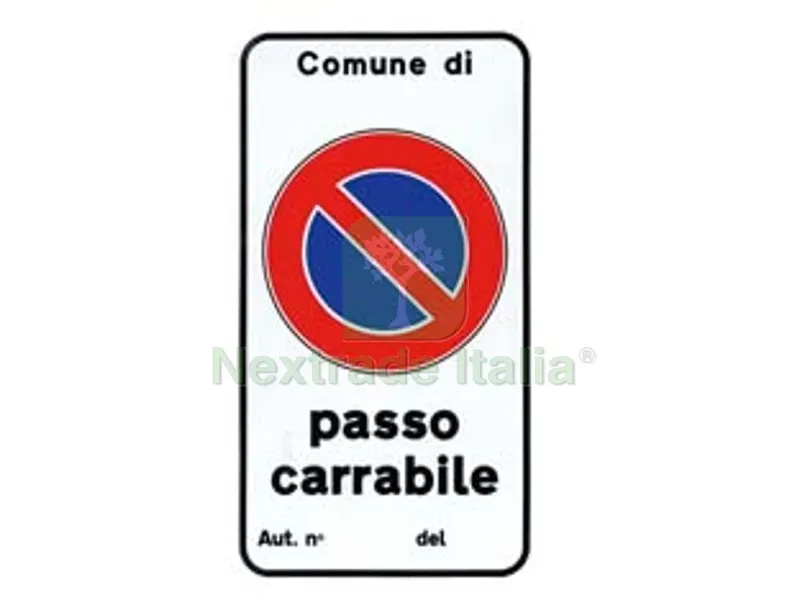 Cartello "passo Carrabile Autizzazione N." - cm.25x45h. — Cartelli e segnaletica — rif. FERX.FER167222