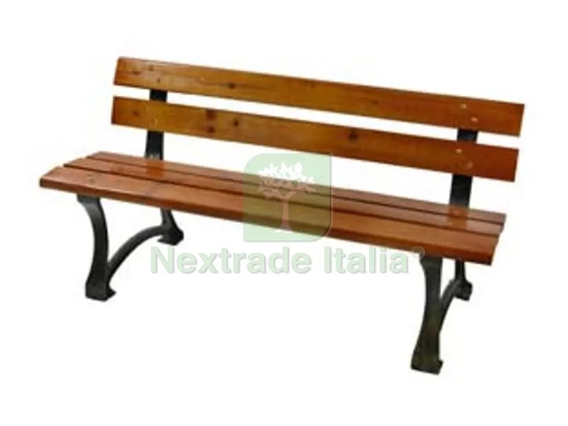 Panchina Pesante Ghisa Bronzata Legno Color Teak - cm.150x58x72h. - peso Kg.24 — Tempo libero outdoor — rif. FERX.FER167260 Panchina Pesante Ghisa Bronzata Legno Color Teak - cm.150x58x72h. - peso Kg.24 — Tempo libero outdoor — rif. FERX.FER167260