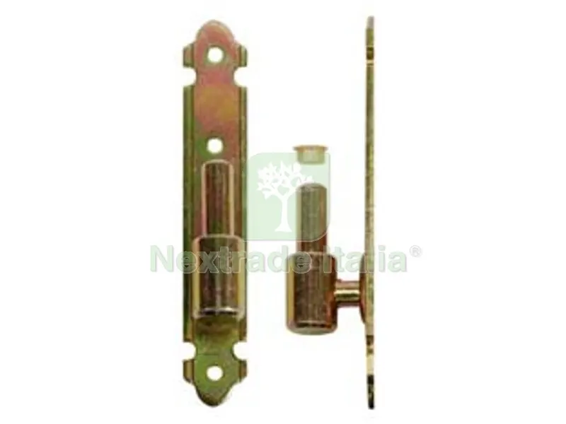 6PZ Cardine a Legno per Bandella su Lama a Filo Perno Fisso - mm.26x160h. perno ? mm.12 - ferro zincato bianco — Cerniere e cardini — rif. FERX.FER169103