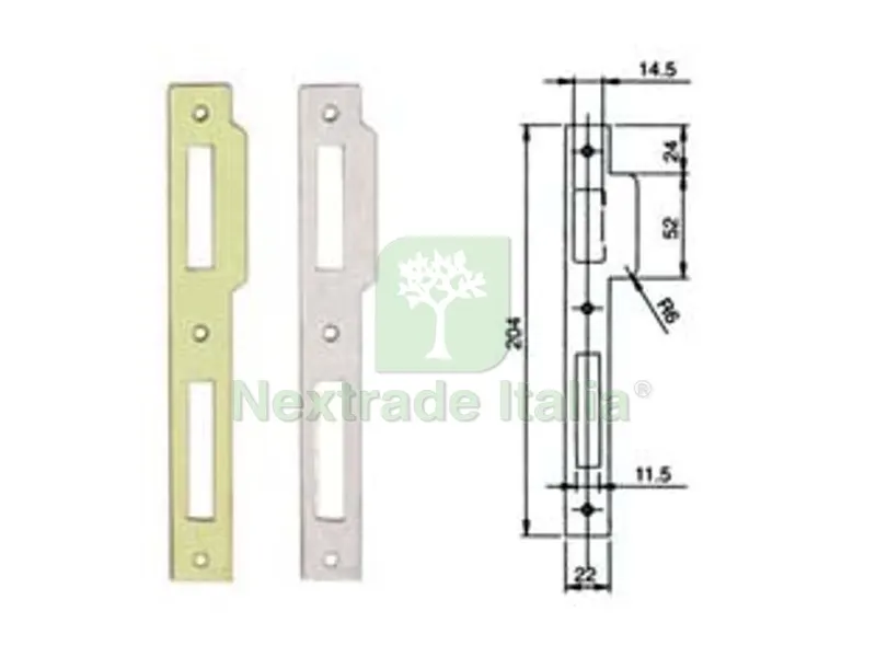10PZ contropiastra piana per serrature serie 200n - (032016) — Serrature e cilindri — rif. FERX.FER171656 10PZ contropiastra piana per serrature serie 200n - (032016) — Serrature e cilindri — rif. FERX.FER171656