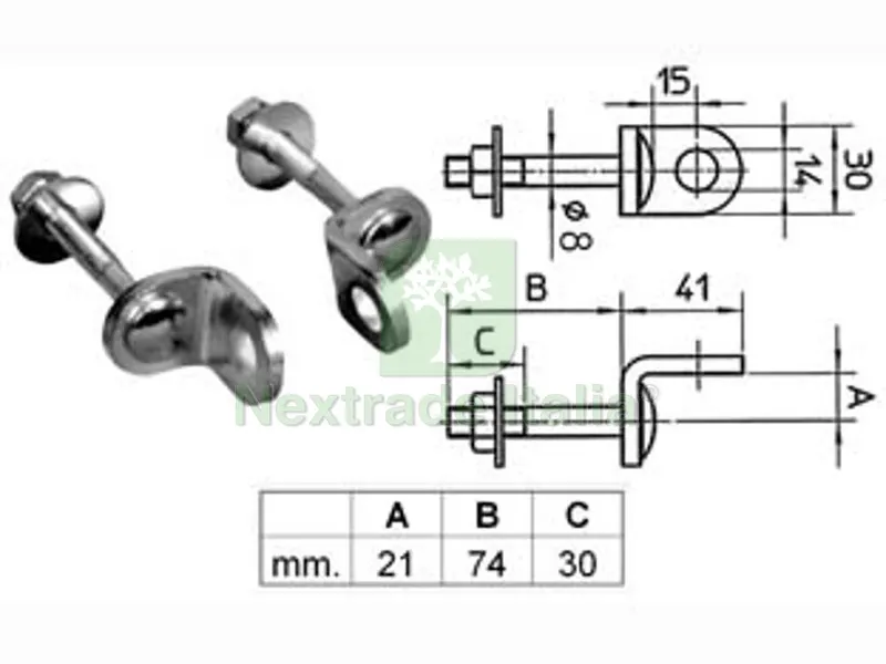 6BLISTER Occhioli Fissi per Lucchetti PAL40 - (PAL400062000000) — Lucchetti e catene — rif. FERX.FER172295