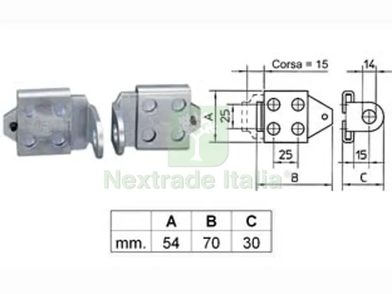 Occhioli Regolabili per Lucchetti PAL40 - (PAL400063000000) — Lucchetti e catene — rif. FERX.FER172301