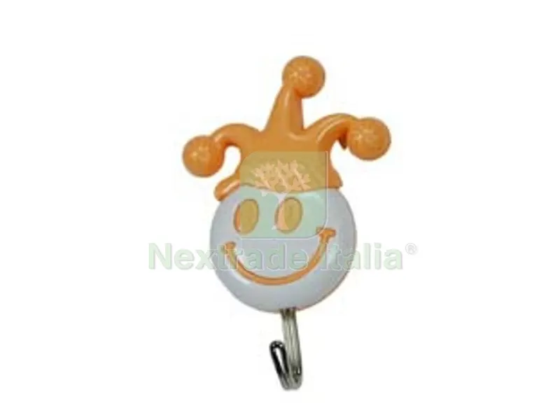 Ganci Adesivi Plastica "smile Giullare" - mm.58x95h., in blister da pz.2 — Ferramenta per legno e mobili — rif. FERX.FER176019