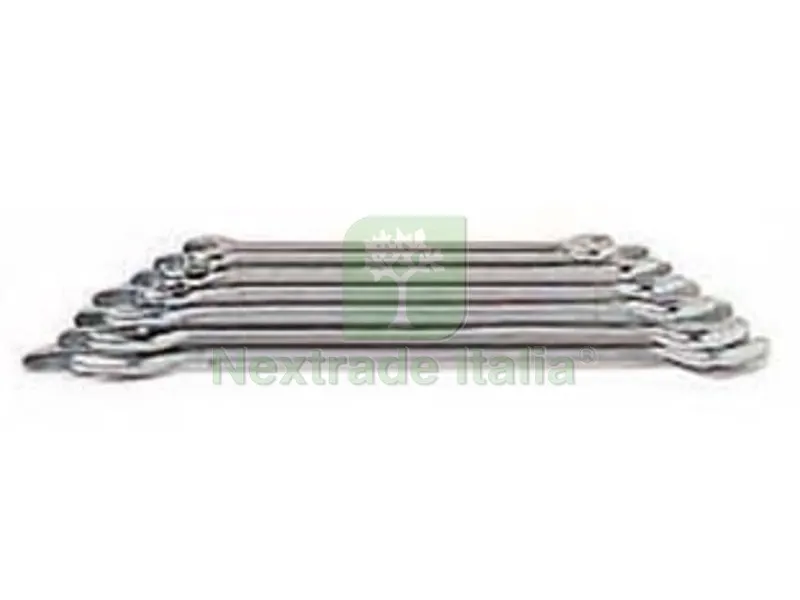 CHIAVE A FORCHETTA DOPPIA FISSA IN SERIE PROFESSIONALE in serie pz.8 da 6x7 a mm.20x22 — Tubi e raccordi — rif. FERX.FER177115
