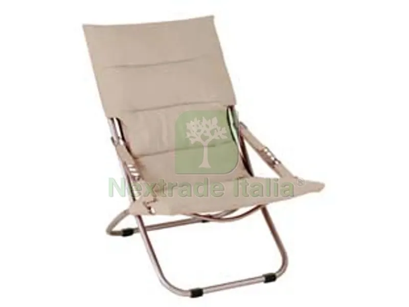 Poltrona Acciaio Pieghevole Ecru - cm.50x94x63h. — Arredo — rif. FERX.FER181976