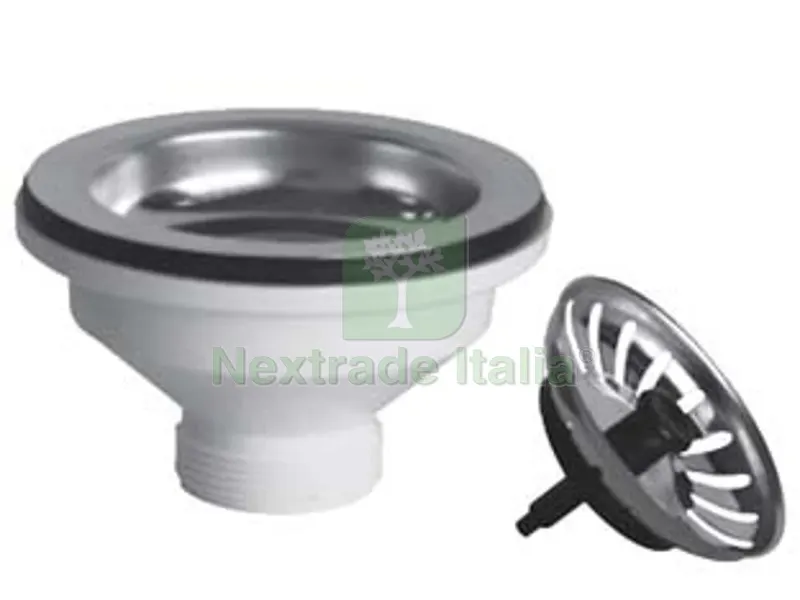 Piletta Moplen con Tappo Scattino "basket" - 1"1/2 per lavelli inox e sintetici — Scarichi e sifoni — rif. FERX.FER182812