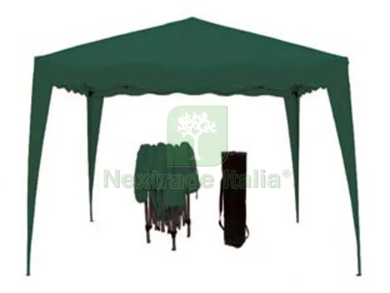 Gazebo Ripiegabile Verde - cm.300x300x270h. colore verde — Gazebo e strutture giardino — rif. FERX.FER182942 Gazebo Ripiegabile Verde - cm.300x300x270h. colore verde — Gazebo e strutture giardino — rif. FERX.FER182942