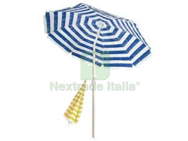 Ombrellone da Spiaggia in Cotone Tondo CM.200 - colore bianco/blu — Tempo libero outdoor — rif. FERX.FER184892