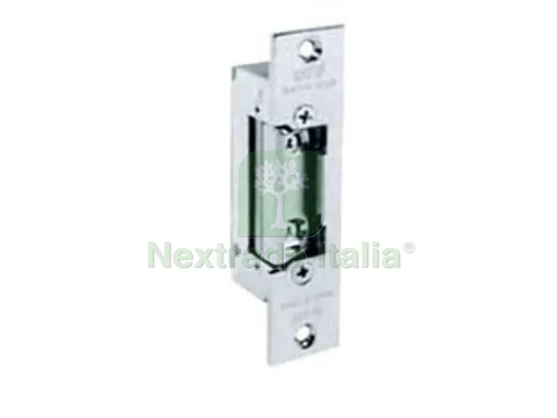 Incontro Elettrico Simmetrico Reversibile con Fermo 7755.10 - cm.11 in acciaio nichelato lucido (7755.1078) — Serrature e cilindri — rif. FERX.FER186407 Incontro Elettrico Simmetrico Reversibile con Fermo 7755.10 - cm.11 in acciaio nichelato lucido (7755.1078) — Serrature e cilindri — rif. FERX.FER186407