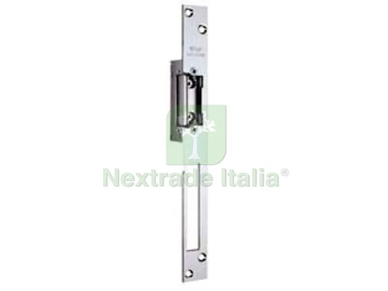 Incontro Elettrico Simmetrico Reversibile con Fermo 7755.20 - cm.25 acciaio ottonato lucido (7755.2046) — Serrature e cilindri — rif. FERX.FER186414