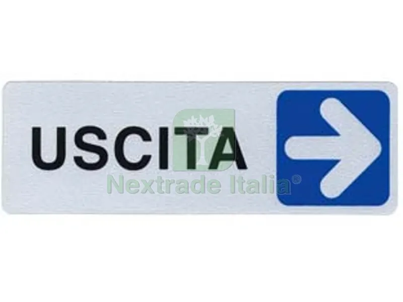 10PZ Targhetta Adesiva "uscita" (freccia a Destra) - cm.15X5h. — Protezione piante e sementi — rif. FERX.FER186704