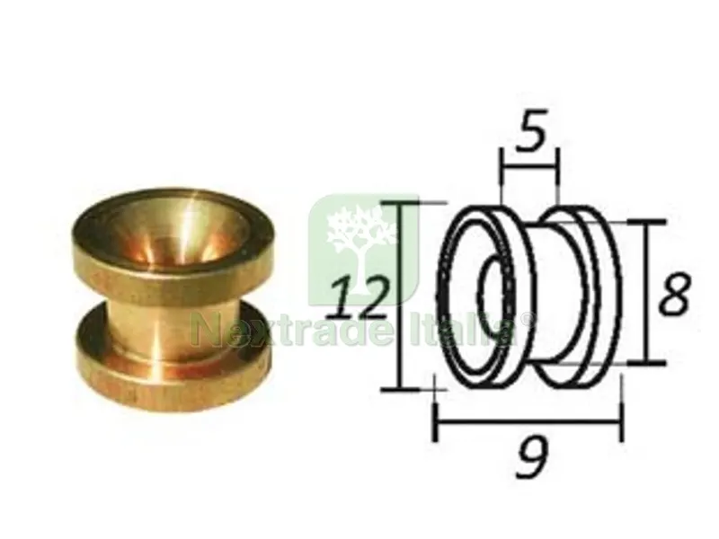 10PZ Passafilo in Ottone per Testine con Sede - ? mm.9, ? esterno mm.12 — Attrezzi da giardino — rif. FERX.FER186735