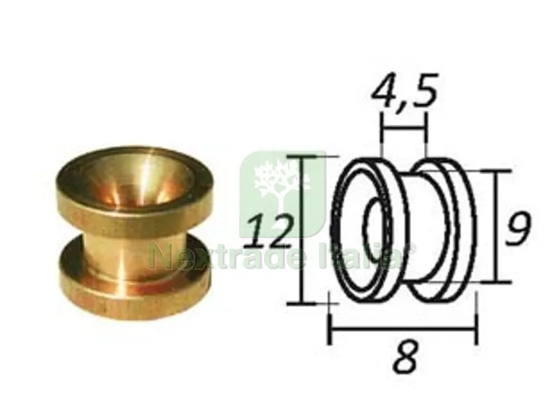 10PZ Passafilo in Ottone per Testine con Sede - ? mm.8, ? esterno mm.12 — Attrezzi da giardino — rif. FERX.FER186742