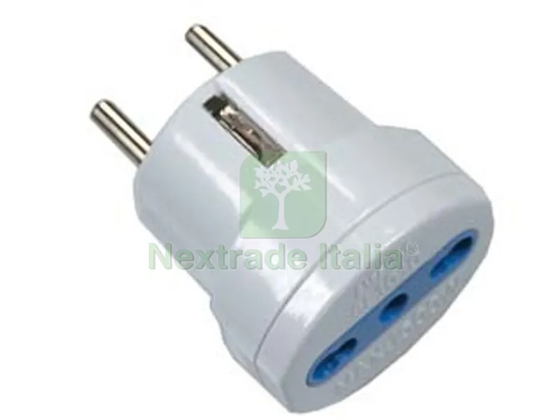 20PZ Adattatore Bipasso 2P+T Spina Schuko Bianco - spina 16A presa 10/16A bianco — Illuminazione — rif. FERX.FER187343