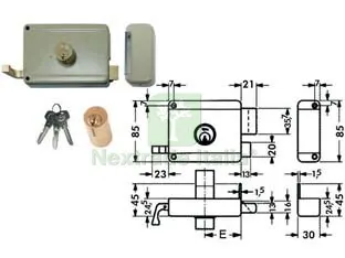 Serratura da Applicare per Porte in Legno Cilindro Fisso 6300 — Serrature e cilindri — rif. FERX.FER414319