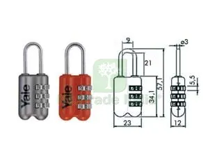 Lucchetto AD Arco a Combinazione da Viaggio per Valige P2 - mm.23 rosso (YP2/23/128/1R) — Lucchetti e catene — rif. FERX.FER189866 Lucchetto AD Arco a Combinazione da Viaggio per Valige P2 - mm.23 rosso (YP2/23/128/1R) — Lucchetti e catene — rif. FERX.FER189866