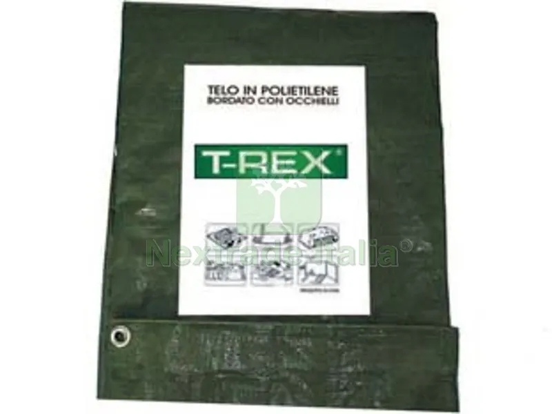 Telo Occhiellato Bordato con Angoli Rinforzati 150 GR. Medio - mt.6x10 - gr.150 al mq. - colore verde/blu — Teli, sacchi e reti agricole — rif. FERX.FER193825