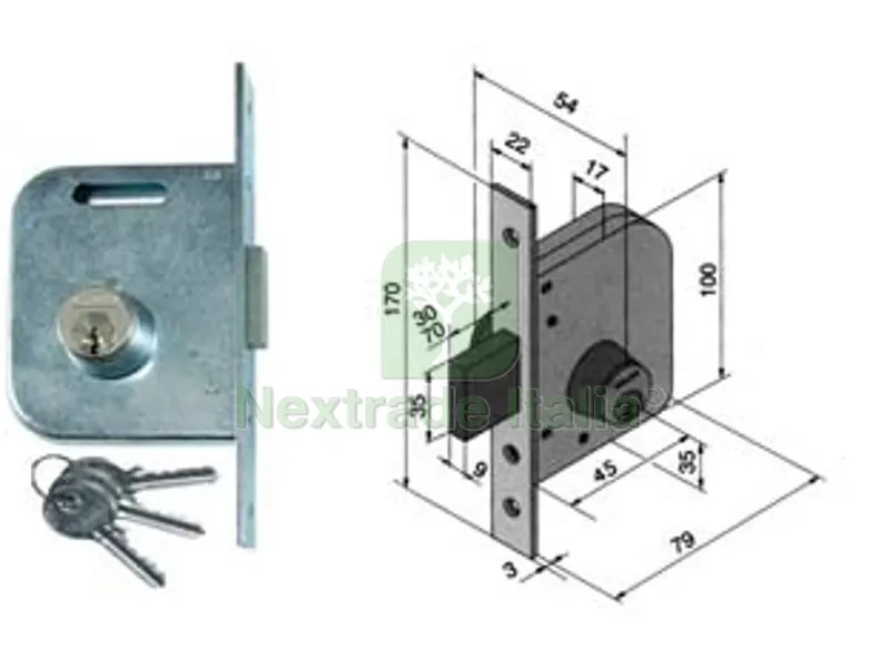Serratura da Infilare per Cancelli Solo Catenaccio 062 - mm.45 con catenaccio da mm.30 (06245000) — Lucchetti e catene — rif. FERX.FER194846 Serratura da Infilare per Cancelli Solo Catenaccio 062 - mm.45 con catenaccio da mm.30 (06245000) — Lucchetti e catene — rif. FERX.FER194846