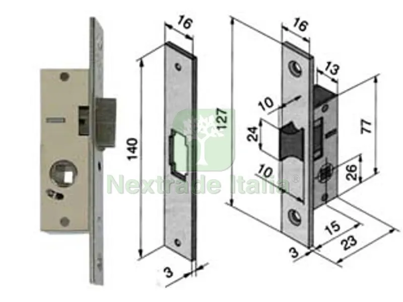 Serratura da Infilare per Montanti Solo Scrocco 113 - mm.15 (11315010) — Serrature e cilindri — rif. FERX.FER195041 Serratura da Infilare per Montanti Solo Scrocco 113 - mm.15 (11315010) — Serrature e cilindri — rif. FERX.FER195041