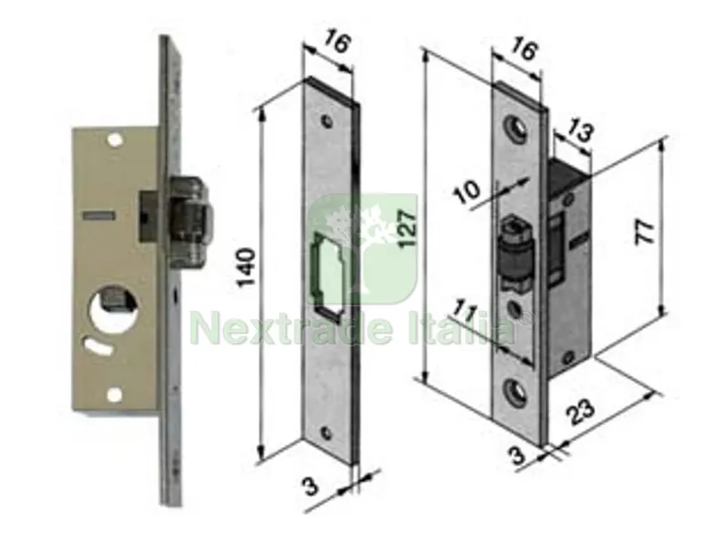 Serratura da Infilare per Montanti Solo Rullo 114 - mm.15 (11415010) — Serrature e cilindri — rif. FERX.FER195058 Serratura da Infilare per Montanti Solo Rullo 114 - mm.15 (11415010) — Serrature e cilindri — rif. FERX.FER195058
