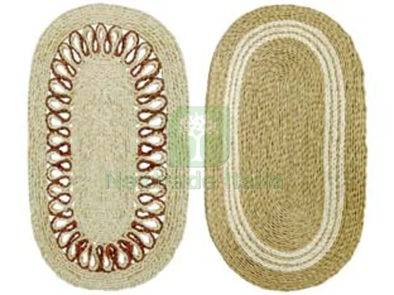 3PZ Zerbino Ovale Treccia in Paglia - cm.45x75 spessore mm.15 — Casalinghi e organizzazione — rif. FERX.FER199506