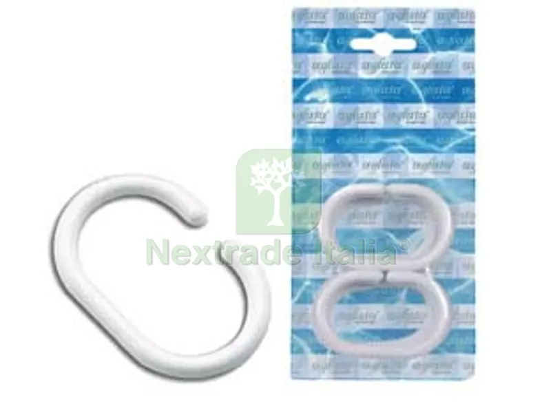 ANELLI PER DOCCIA IN PLASTICA interno mm.29x47 - esterno mm.40x60 — Accessori bagno — rif. FERX.FER200424