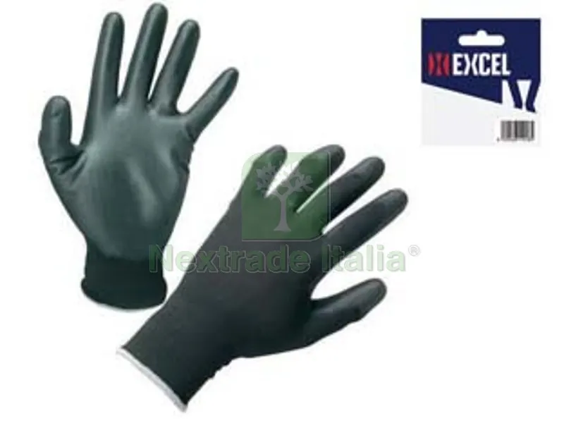 12BLISTER Guanti da Lavoro in Polyestere con Palmo Ricoperto in Poliuretano Nero - tg.XL misura 10 — Guanti da lavoro — rif. FERX.FER200622 12BLISTER Guanti da Lavoro in Polyestere con Palmo Ricoperto in Poliuretano Nero - tg.XL misura 10 — Guanti da lavoro — rif. FERX.FER200622