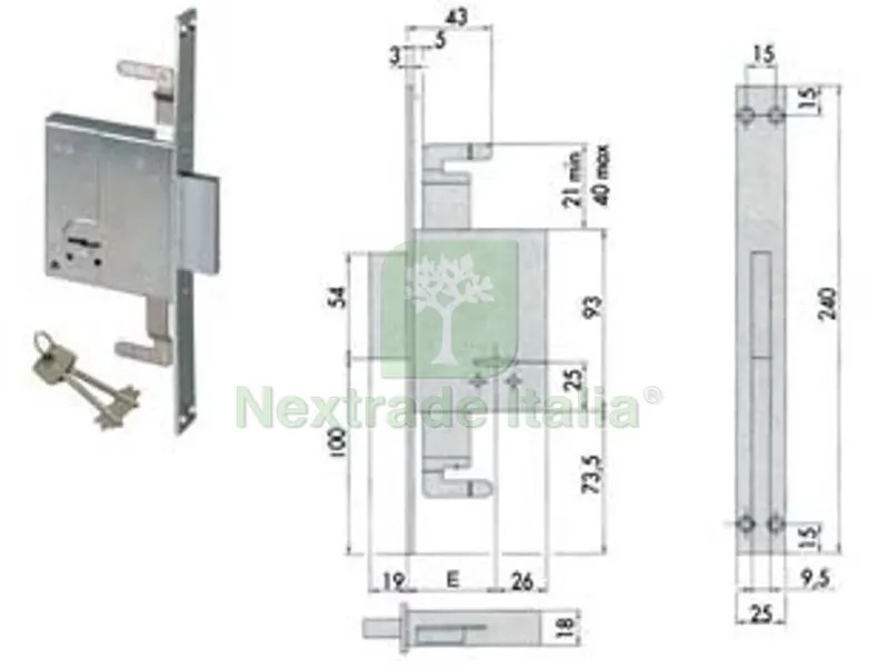 serratura triplice da infilare doppia mappa 57226 - mm.50 (57226500) — Chiavi grezze e duplicati — rif. FERX.FER201049 serratura triplice da infilare doppia mappa 57226 - mm.50 (57226500) — Chiavi grezze e duplicati — rif. FERX.FER201049