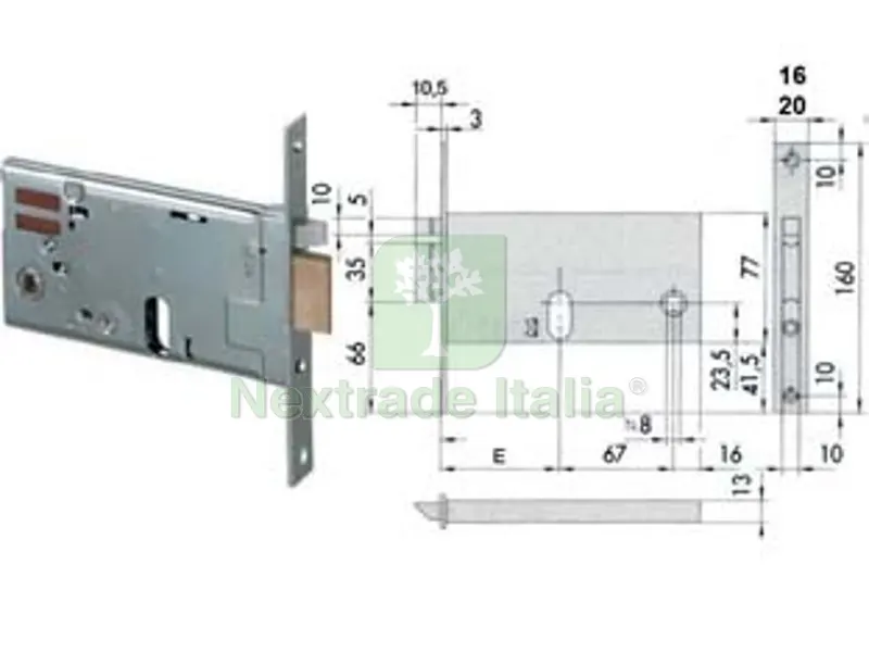 Elettroserratura da Infilare per Fasce MM.77 H 14450 14451 mm.70 (14451700) frontale mm.20 — Serrature e cilindri — rif. FERX.FER484138 Elettroserratura da Infilare per Fasce MM.77 H 14450 14451 mm.70 (14451700) frontale mm.20 — Serrature e cilindri — rif. FERX.FER484138