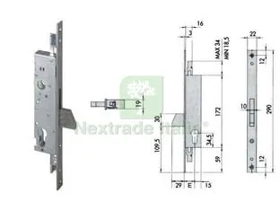 Serratura Triplice da Infilare per Montanti e Persiane Senza Scrocco 46220 - MM.30 (46220300) — Serrature e cilindri — rif. FERX.FER201704 Serratura Triplice da Infilare per Montanti e Persiane Senza Scrocco 46220 - MM.30 (46220300) — Serrature e cilindri — rif. FERX.FER201704
