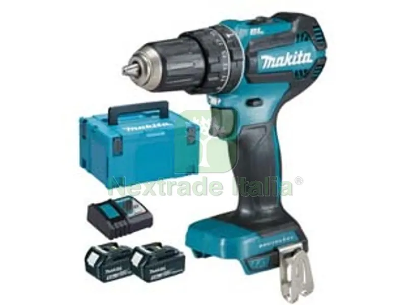 trapano avvitatore percuss. 2 vel. 2 batt. litio 18v 5ah (dhp485rtj) - 2 batterie ?li-ion? da 5,0 ah — Trapani e avvitatori — rif. FERX.FER201773