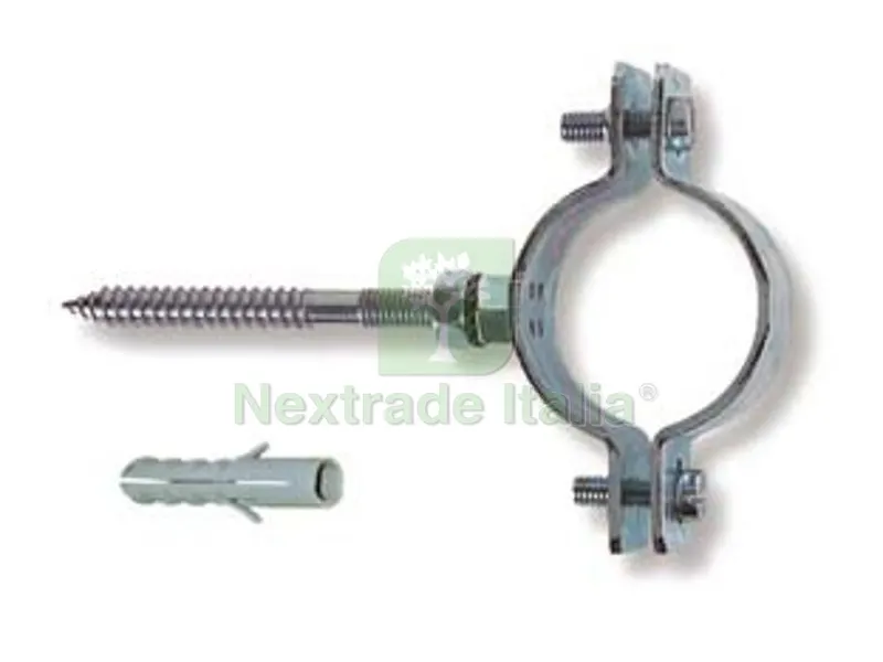 10PZ COLLARI PESANTI IN ACCIAIO ZINCATO PER TUBI - 1" PER TUBI ? MM.32/36 TASSELLO ? MM.10 — Tasselli e ancoraggi — rif. FERX.FER203050