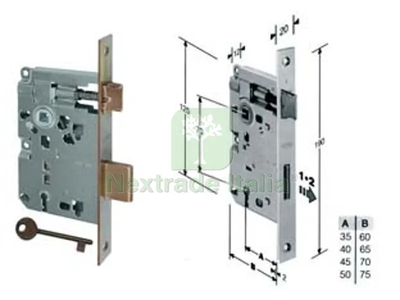 2PZ Serratura a Bussola Ridotta da Infilare Bordo Quadro Bronzato - mm.45 bordo acciaio bronzato (B.00572.45.02) — Serrature e cilindri — rif. FERX.FER204156 2PZ Serratura a Bussola Ridotta da Infilare Bordo Quadro Bronzato - mm.45 bordo acciaio bronzato (B.00572.45.02) — Serrature e cilindri — rif. FERX.FER204156
