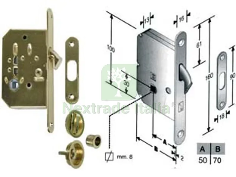 Serr. Infilare Porte Scorrevoli a Gancio Rientrante B. Tondo OTT. LUC. - MM.50 Frontale e Incontro Ottone Lucido — Maniglie e pomelli — rif. FERX.FER204910 Serr. Infilare Porte Scorrevoli a Gancio Rientrante B. Tondo OTT. LUC. - MM.50 Frontale e Incontro Ottone Lucido — Maniglie e pomelli — rif. FERX.FER204910