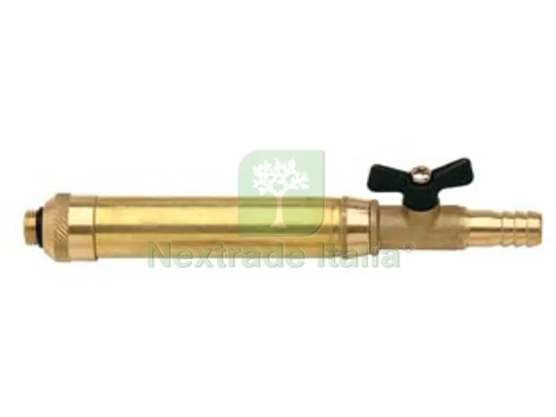 RUBINETTO A SFERA CON FARFALLA PER LANCIA IRRORAZIONE in ottone con portagomma con filtro a retina attacco maschio 1/4" attacco per il tubo gomma mm.10 — Tubi e raccordi — rif. FERX.FER205764