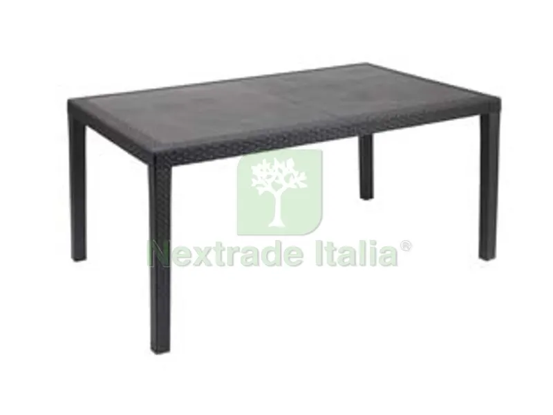 Tavolo in PE Rattan "prince" Antracite CM.90X150X72H. - cm.90x150x72h. - peso kg.13,5 — Casalinghi e organizzazione — rif. FERX.FER206877