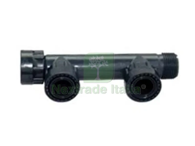 2PZ RACCORDI MANIFOLD PVC CON ORING - 2 uscite con ghiera 1" — Tubi e raccordi — rif. FERX.FER207218 2PZ RACCORDI MANIFOLD PVC CON ORING - 2 uscite con ghiera 1" — Tubi e raccordi — rif. FERX.FER207218