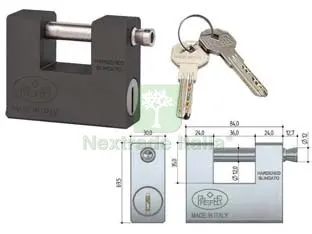 Lucchetto corazzato Rettangolare Blindato UL20 — Lucchetti e catene — rif. FERX.FER207676
