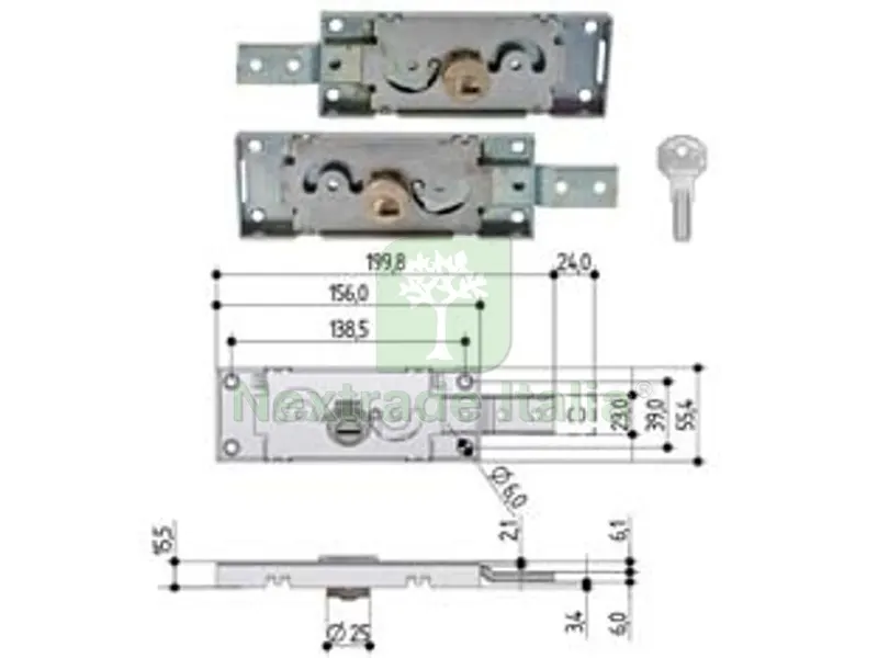 Serratura per Serranda Laterale Cilindro Tondo S711 — Serrature e cilindri — rif. FERX.FER207928