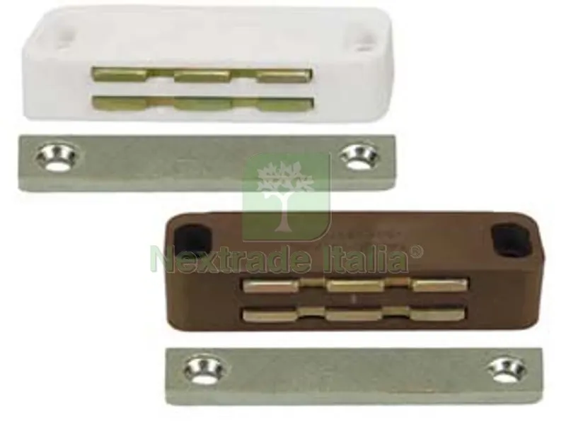 12PZ Cricchetti Magnetici Grandi - mm.74x20x16h. attrazione Kg.14 bianco UC20 — Ferramenta porte e finestre — rif. FERX.FER210102