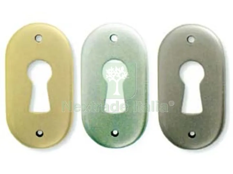 5PZ Bocchette per Mobili Ovali in Zama - mm.21x40h. finitura oro lucido — Ferramenta per legno e mobili — rif. FERX.FER211161